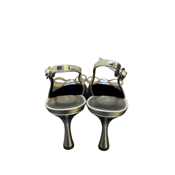 Dee Ocleppo Silver Slingback Pumps With Bow Detail Heels - Picture 4 of 10